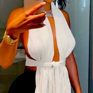 halter top comes in white